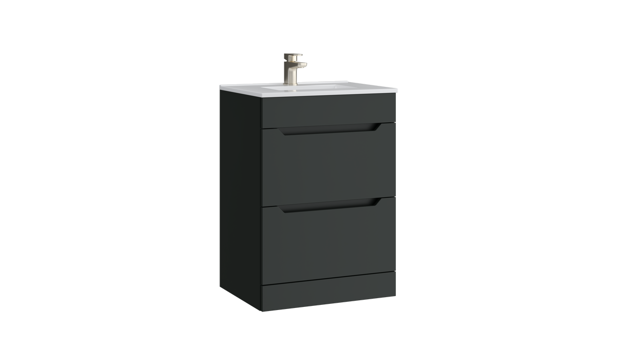 Urban 600mm 2 Drawer Wall Mounted Unit Matt Anthracite