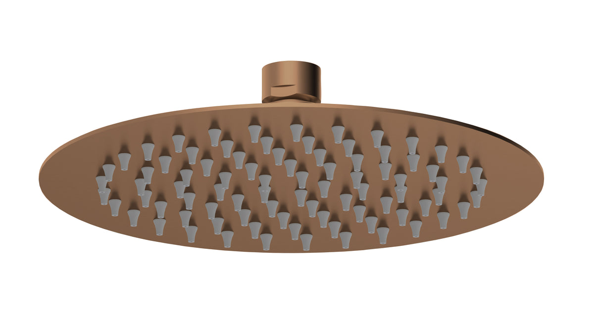 nuie 200mm Round Brushed Bronze Fixed Shower Head
