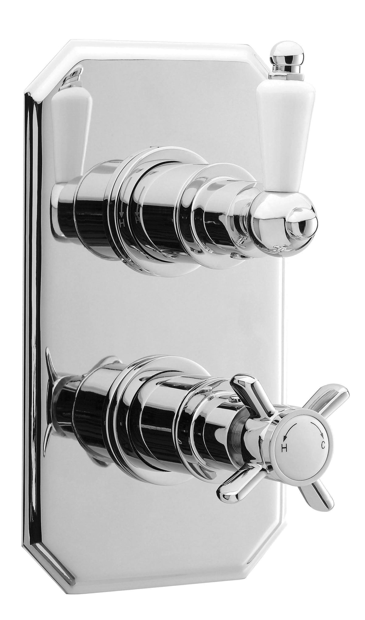 nuie Edwardian Chrome Twin Thermostatic Shower Valve
