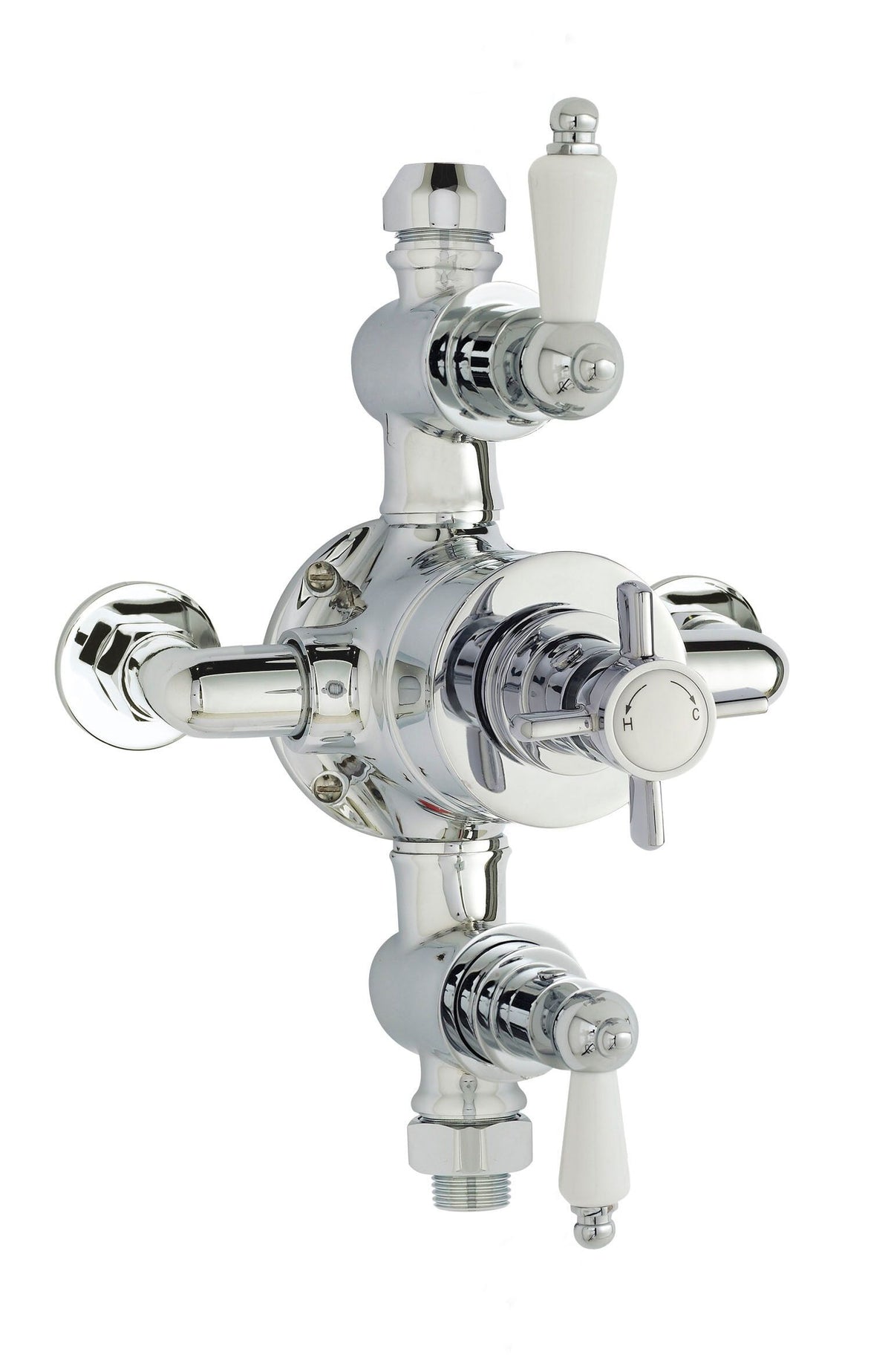 nuie Edwardian Chrome Triple Thermostatic Shower Valve
