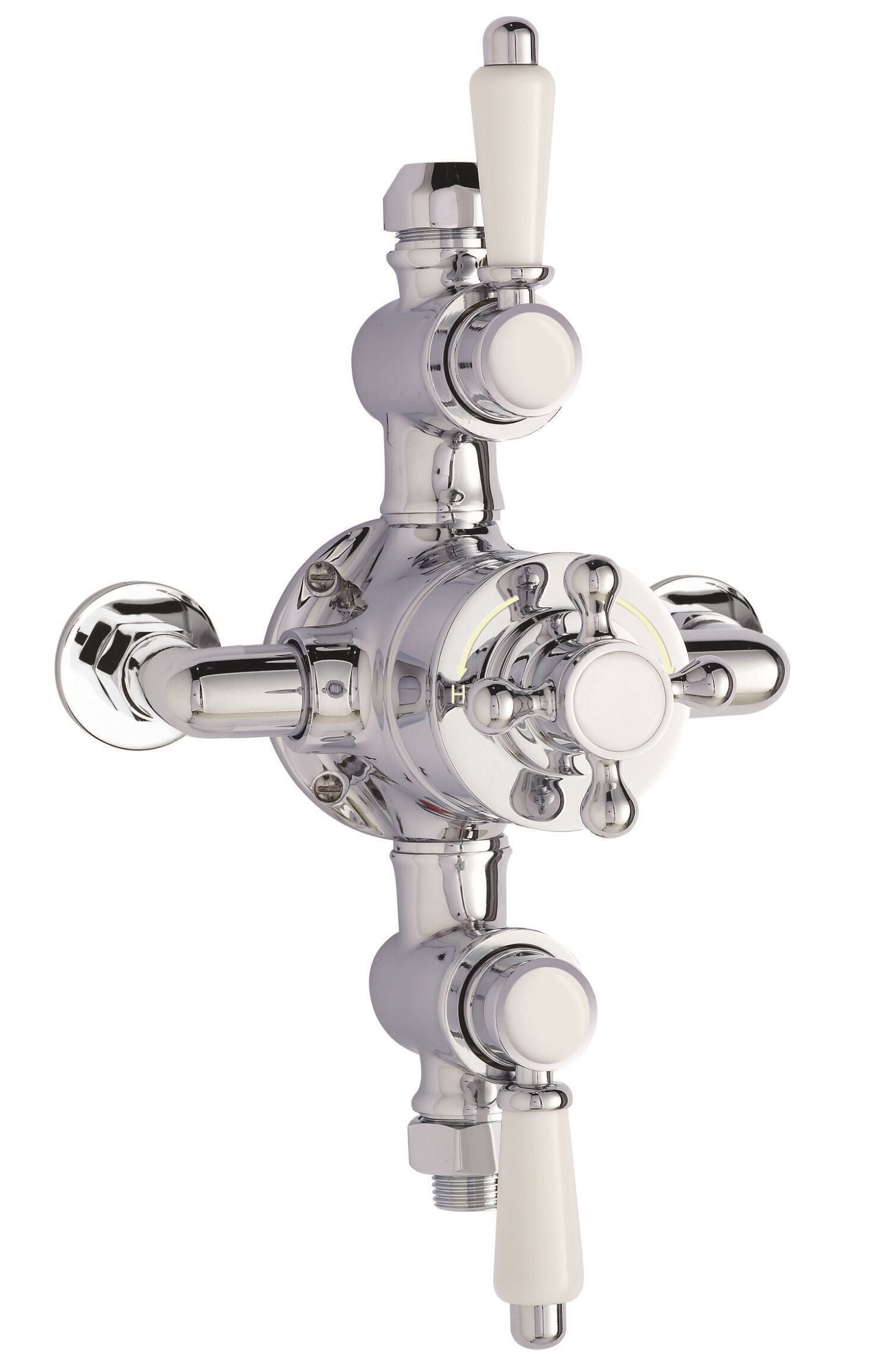 nuie Victorian Chrome Triple Thermostatic Shower Valve