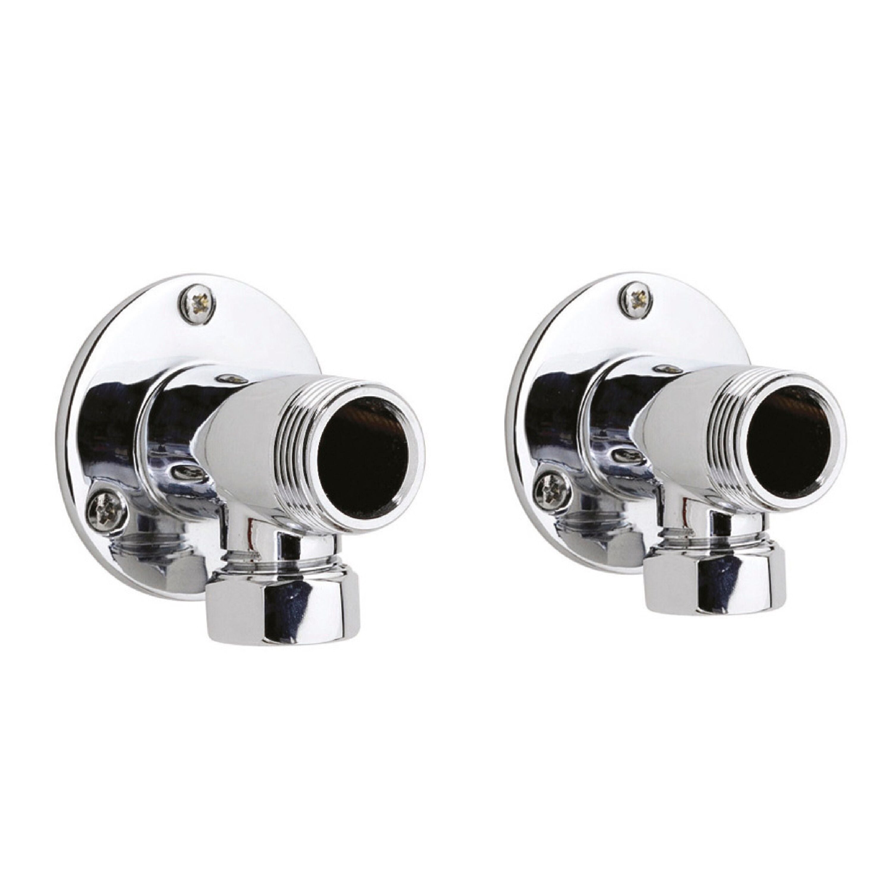 nuie Chrome Backplate Elbow Unions for use with Bar Shower Valves