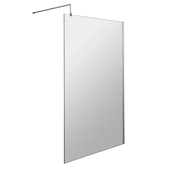 Brushed Brass 1400mm x 700mm Walk-In Shower with Screen & Shower Tray