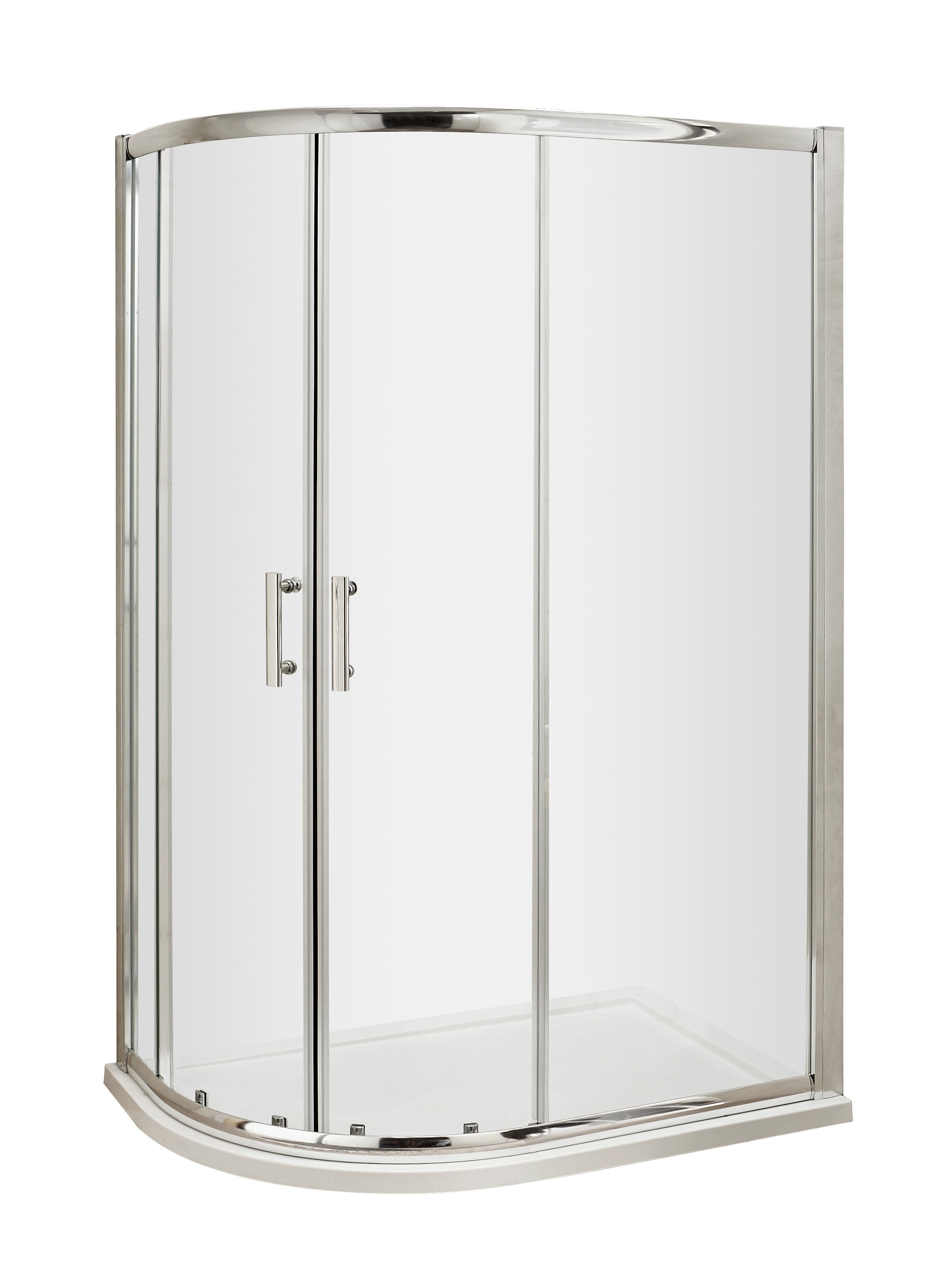 Hudson Reed Pacific 900mm Chrome Offset Quadrant Shower Enclosure - Square T Shape Handle