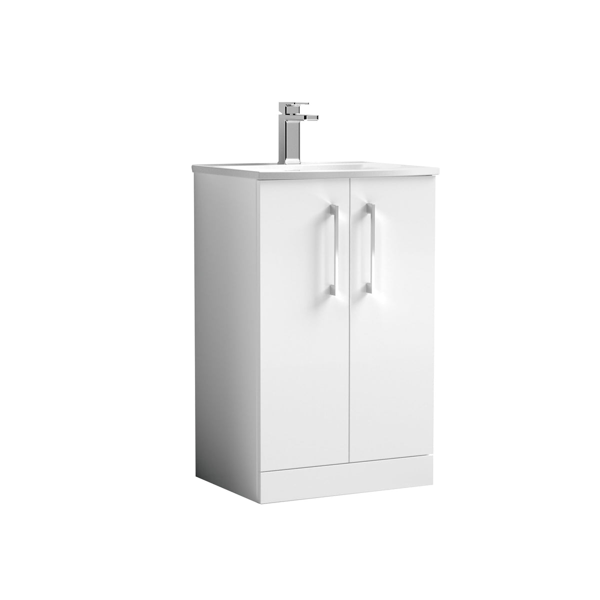 Nuie Arno 500mm 2 Door Floor Standing Vanity Unit With Curved Basin