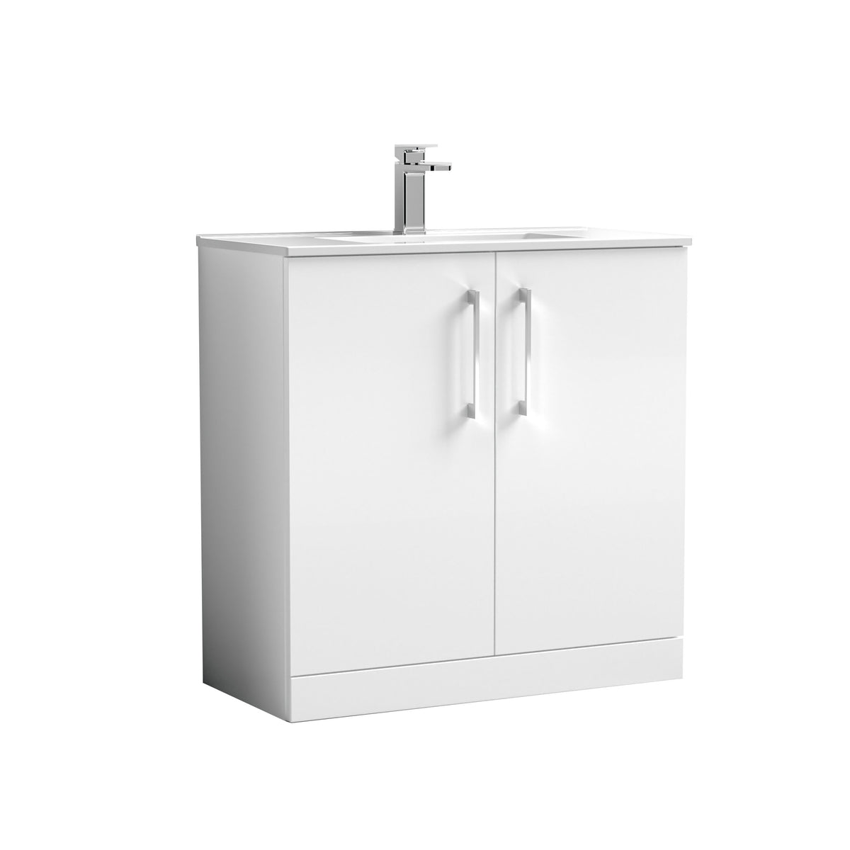 Nuie Arno 800mm 2 Door Floor Standing Vanity Unit With Minimalist Basin