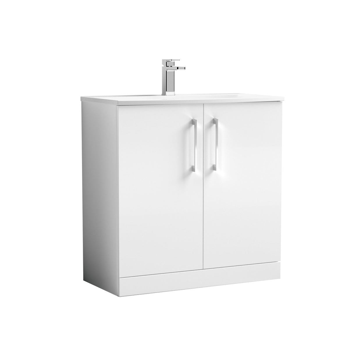 Nuie Arno 800mm 2 Door Floor Standing Vanity Unit With Curved Basin