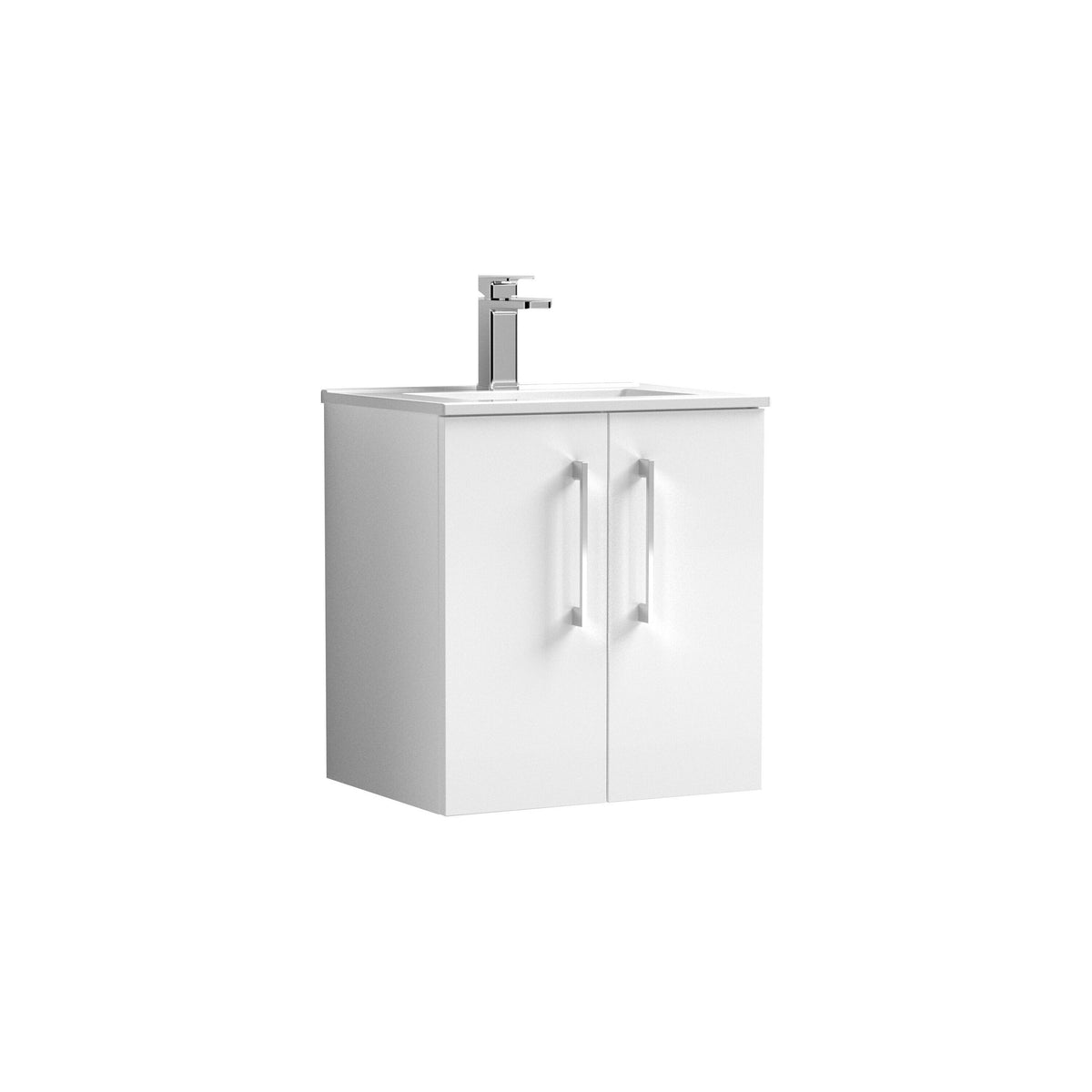 Nuie Arno 500mm 2 Door Wall Hung Vanity Unit With Minimalist Basin