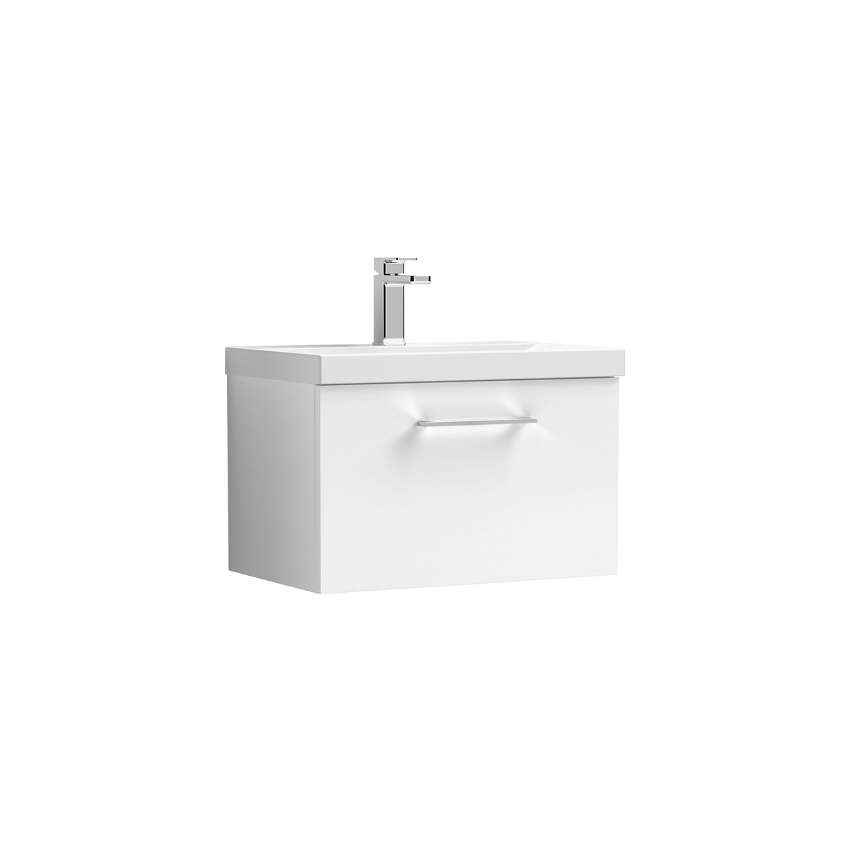 Nuie Arno 600mm 1 Drawer Wall Hung Vanity Unit With Thin Edge Basin