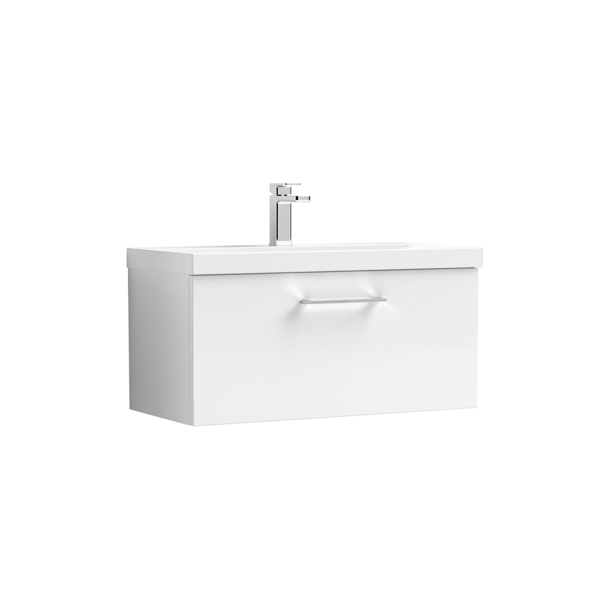 Nuie Arno 800mm 1 Drawer Wall Hung Vanity Unit With Thin Edge Basin
