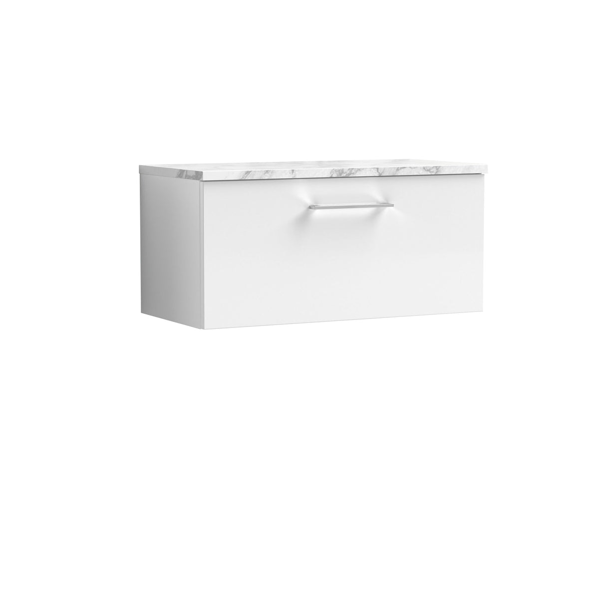 Nuie Arno 800mm 1 Drawer Wall Hung Vanity Unit With Carrara Laminate Worktop