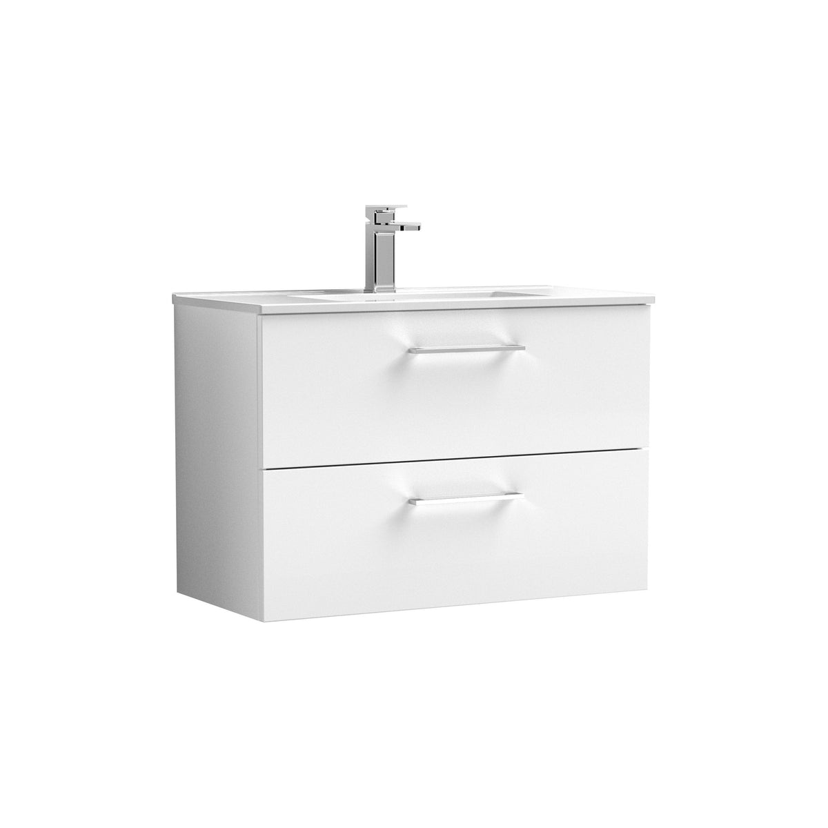 Nuie Arno 800mm 2 Drawer Wall Hung Vanity Unit With Minimalist Basin