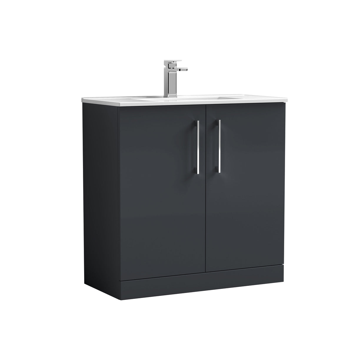 Nuie Arno 800mm 2 Door Floor Standing Vanity Unit With Minimalist Basin