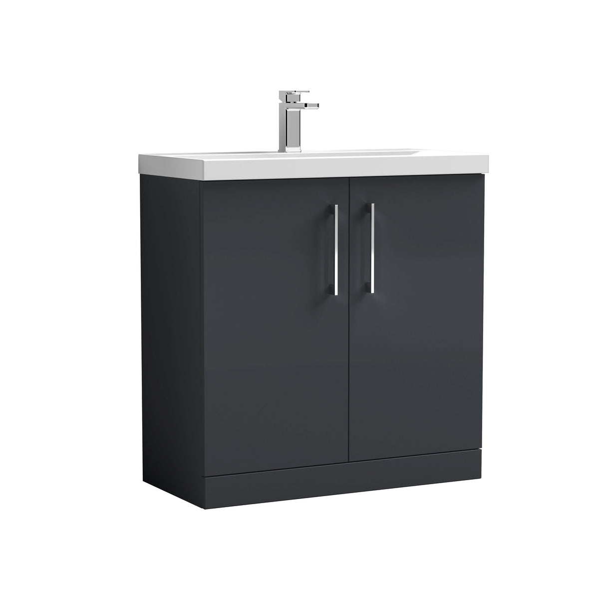 Nuie Arno 800mm 2 Door Floor Standing Vanity Unit With Thin Edge Basin