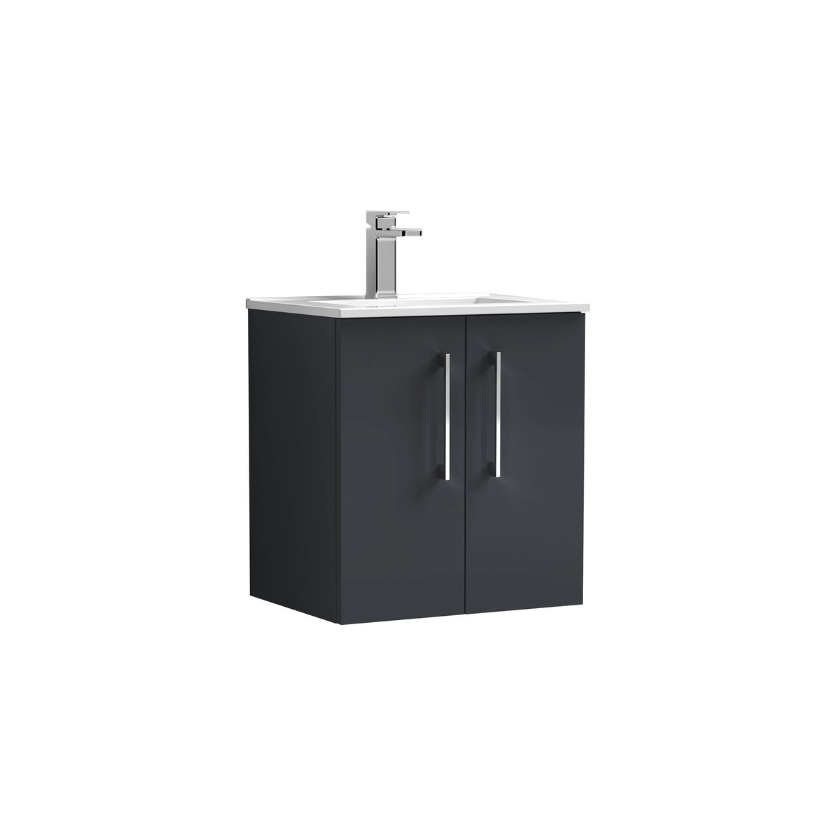 Nuie Arno 500mm 2 Door Wall Hung Vanity Unit With Minimalist Basin