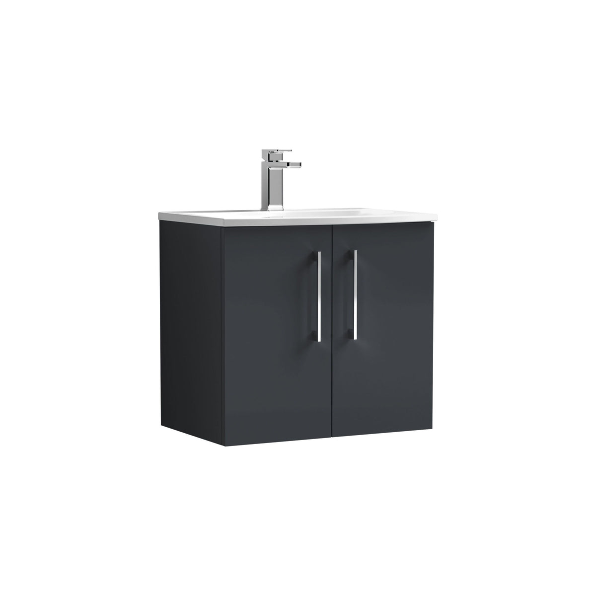 Nuie Arno 600mm 2 Door Wall Hung Vanity Unit With Curved Basin