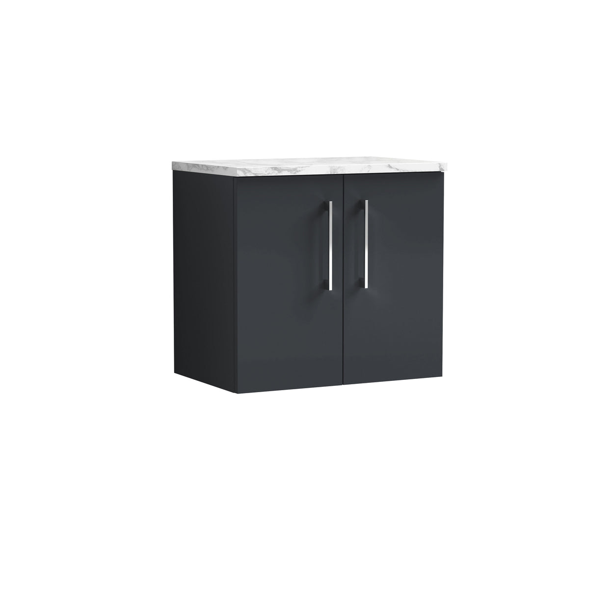 Nuie Arno 600mm 2 Door Wall Hung Vanity Unit With Carrara Laminate Worktop