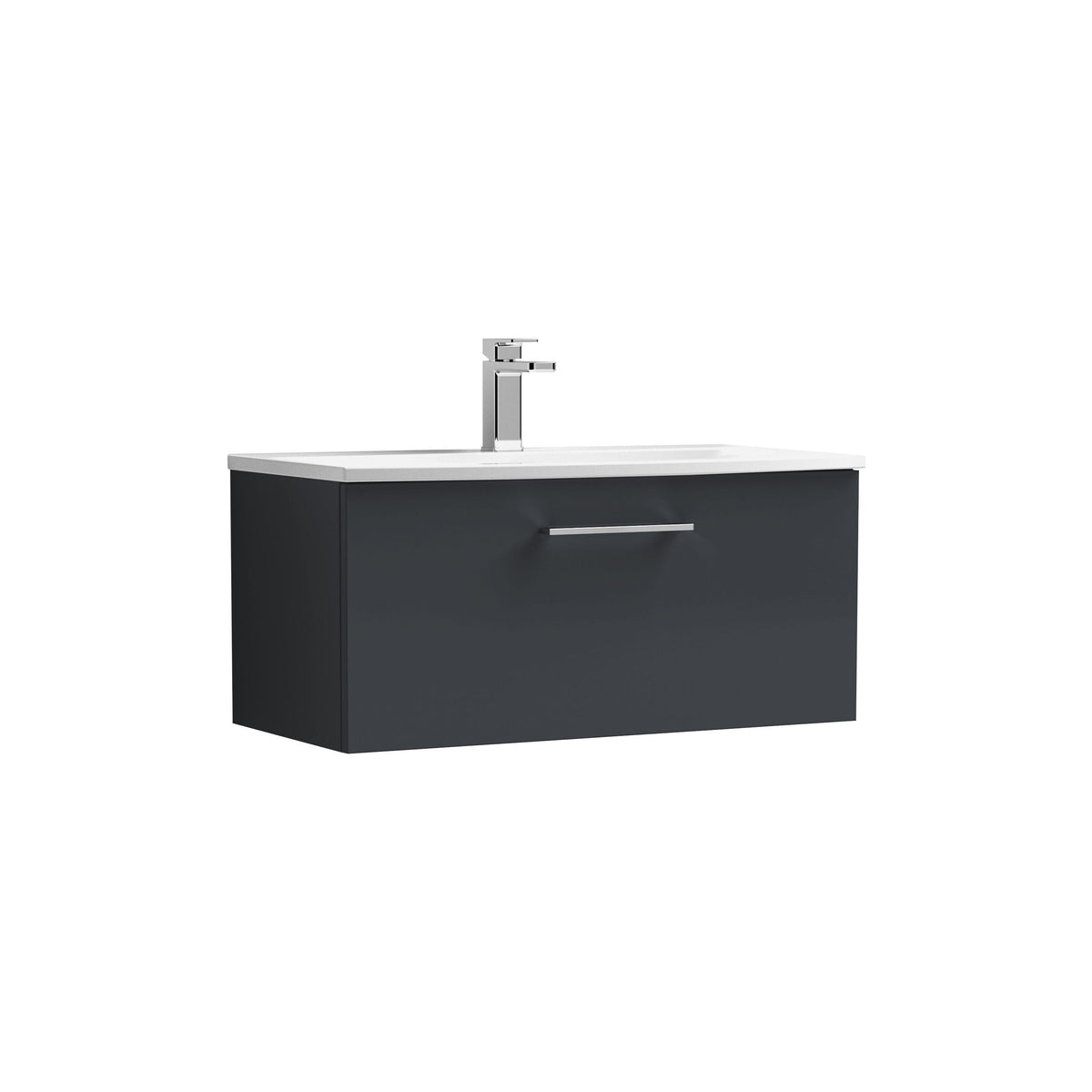 Nuie Arno 800mm 1 Drawer Wall Hung Vanity Unit With Curved Basin