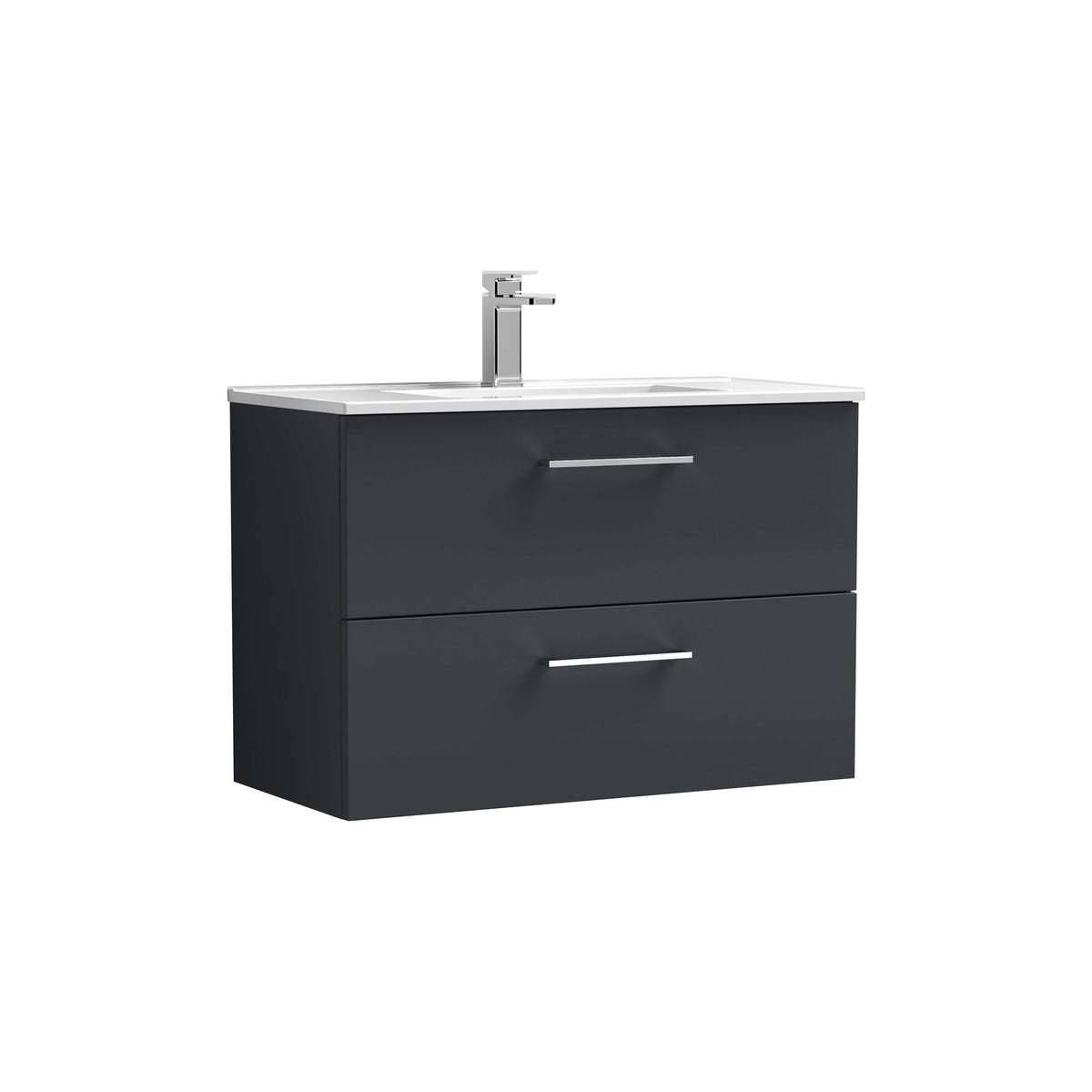 Nuie Arno 800mm 2 Drawer Wall Hung Vanity Unit With Minimalist Basin