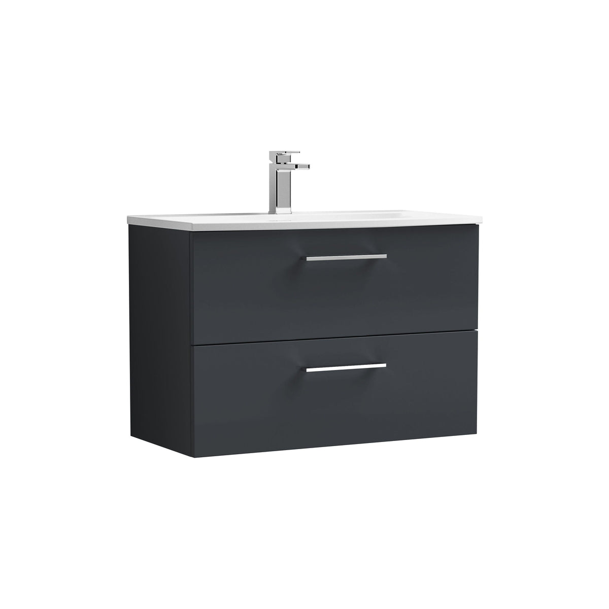 Nuie Arno 800mm 2 Drawer Wall Hung Vanity Unit With Curved Basin