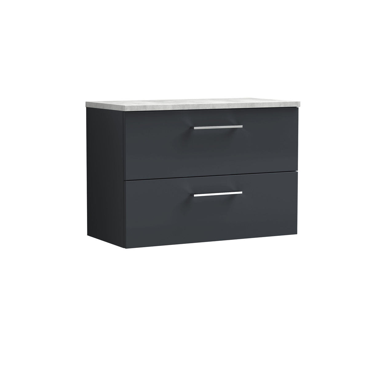 Nuie Arno 805mm 2 Drawer Wall Hung Vanity Unit With Bellato Grey Worktop