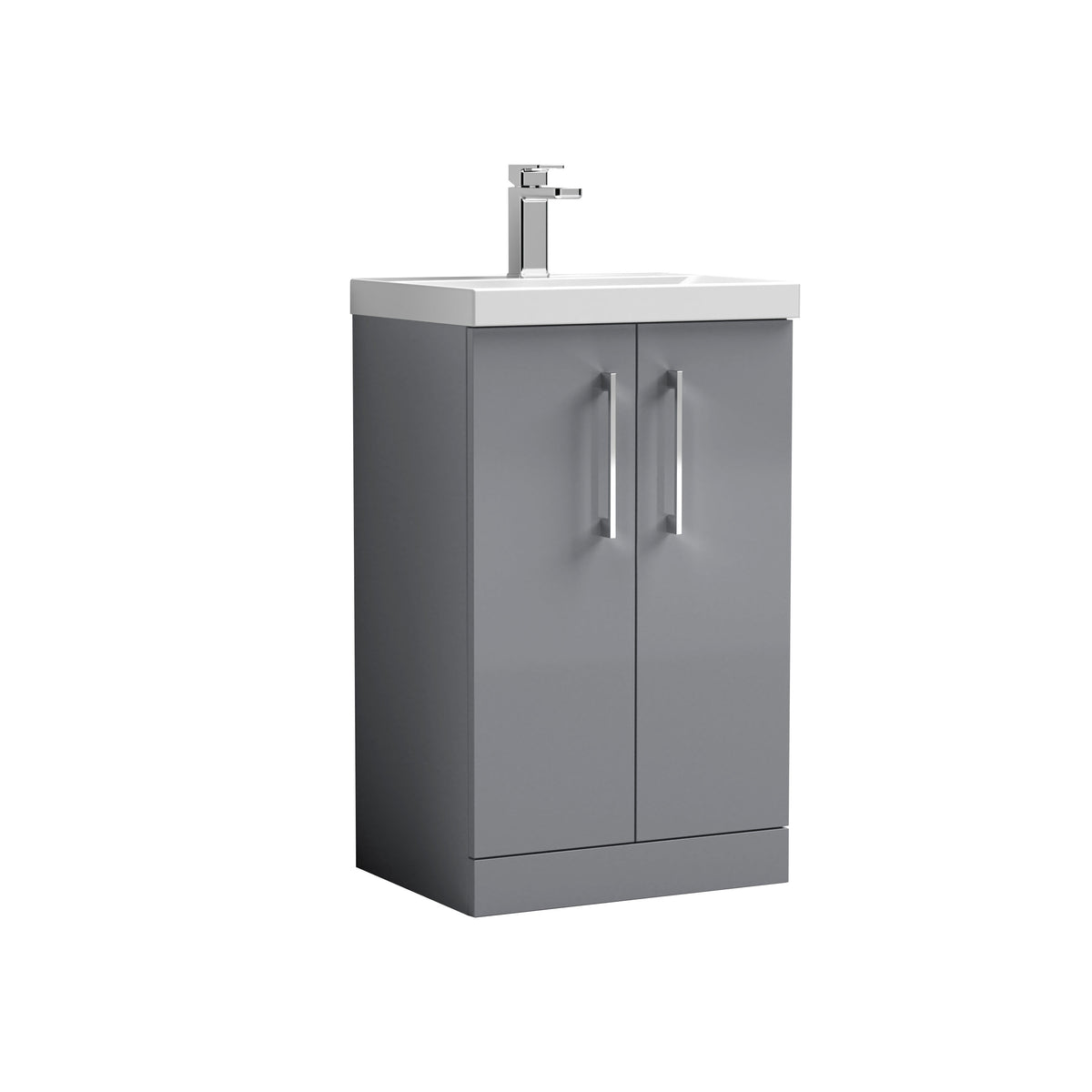 Nuie Arno 500mm 2 Door Floor Standing Vanity Unit With Mid-Edge Basin