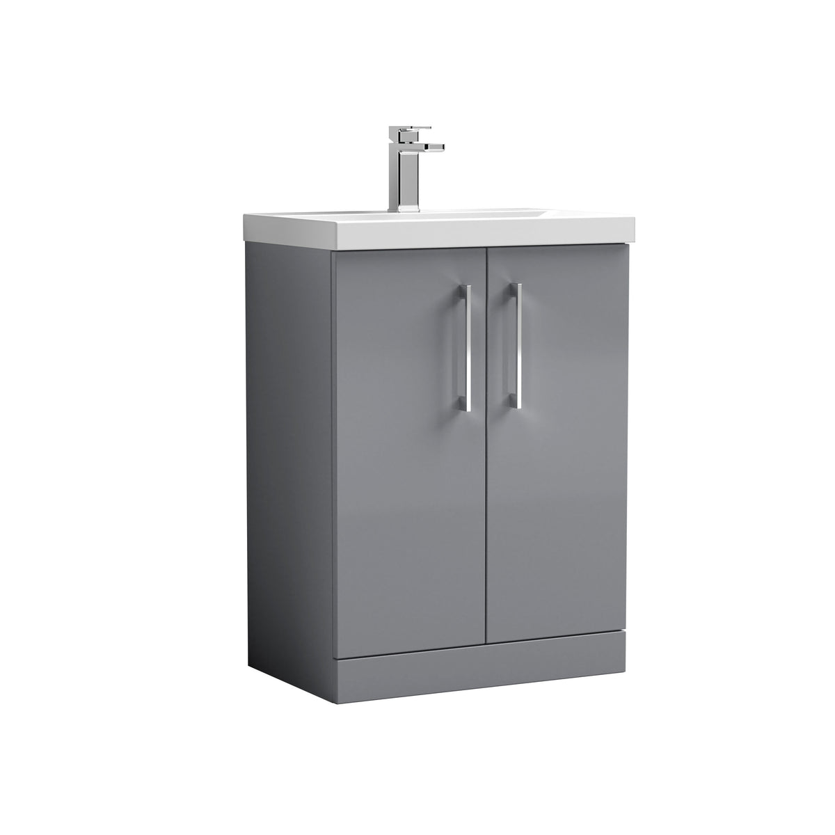 Nuie Arno 600mm 2 Door Floor Standing Vanity Unit With Thin Edge Basin