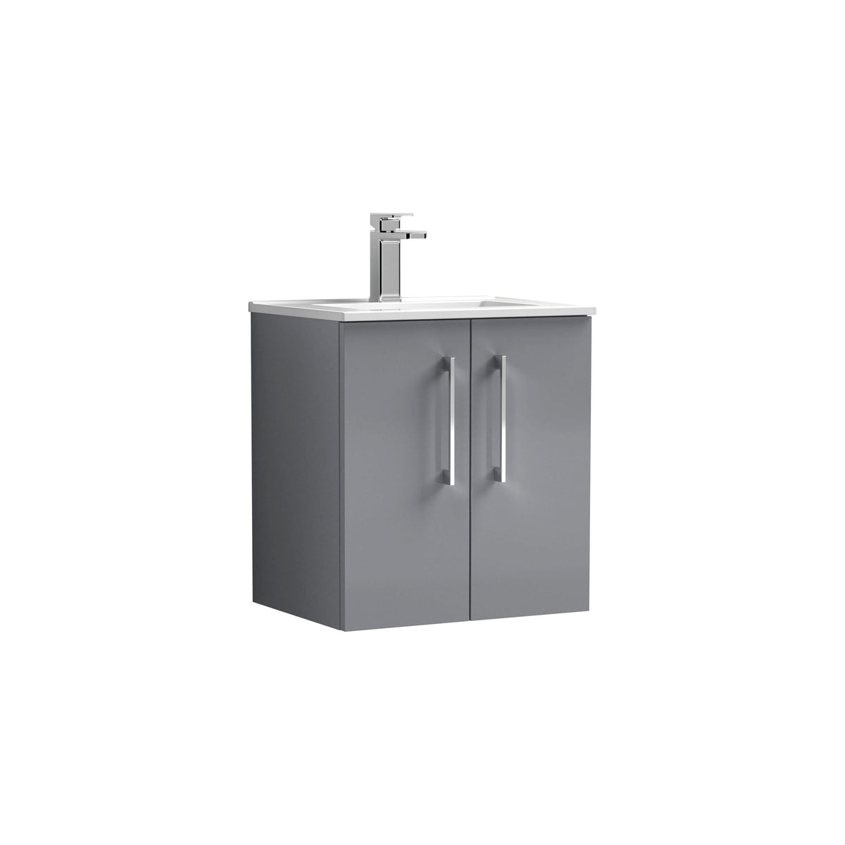Nuie Arno 500mm 2 Door Wall Hung Vanity Unit With Minimalist Basin