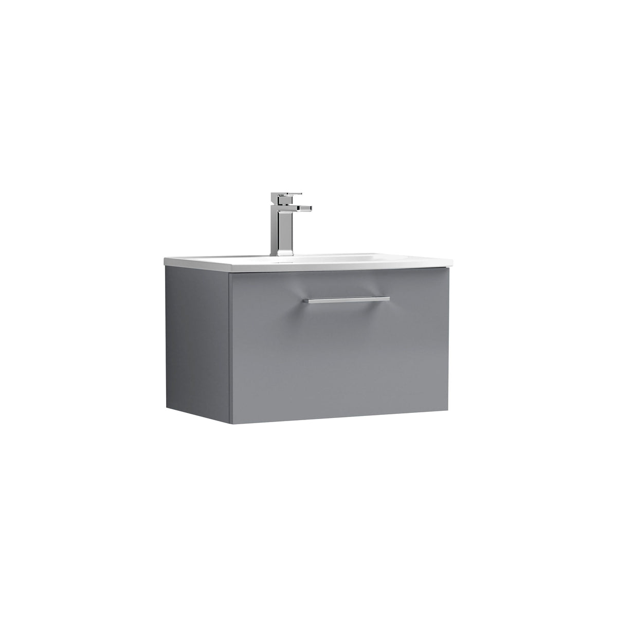 Nuie Arno 600mm 1 Drawer Wall Hung Vanity Unit With Curved Basin