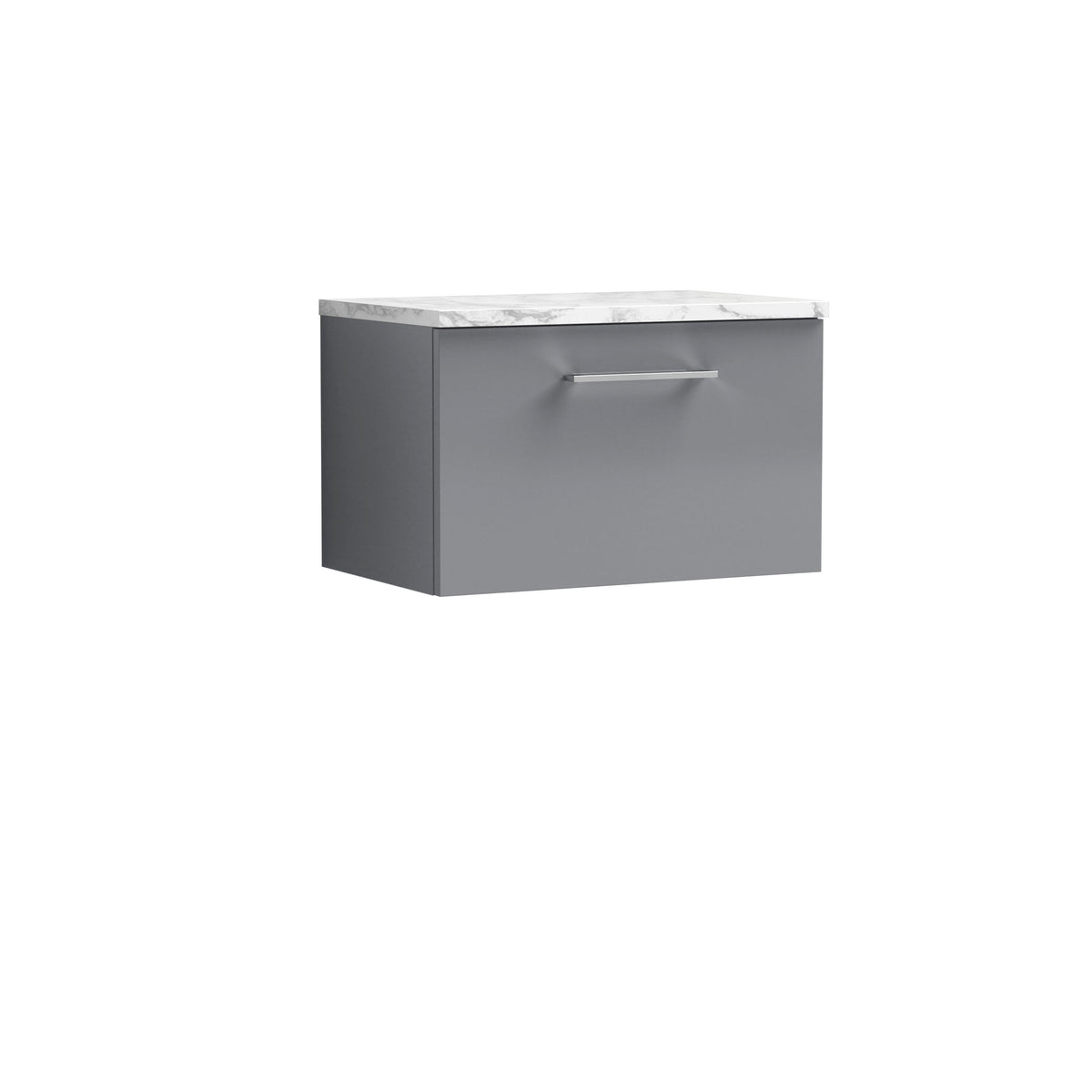 Nuie Arno 600mm 1 Drawer Wall Hung Vanity Unit With Carrara Laminate Worktop