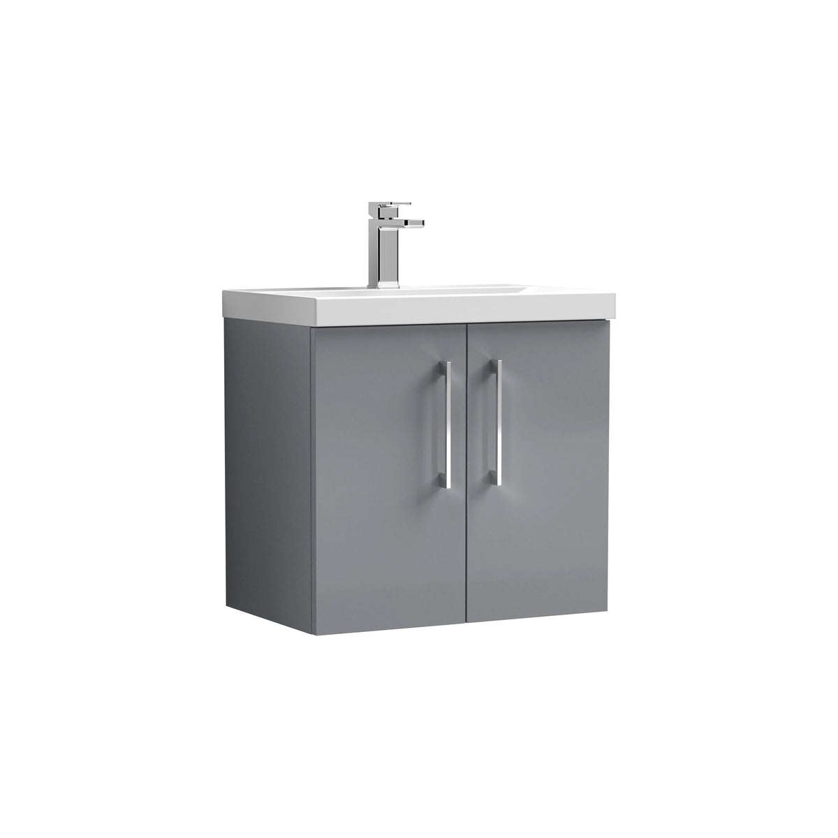Nuie Arno 600mm 2 Door Wall Hung Vanity Unit With Thin Edge Basin