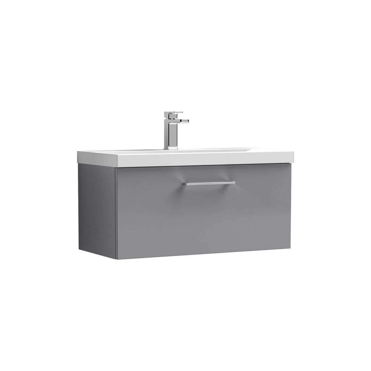 Nuie Arno 800mm 1 Drawer Wall Hung Vanity Unit With Mid-Edge Basin