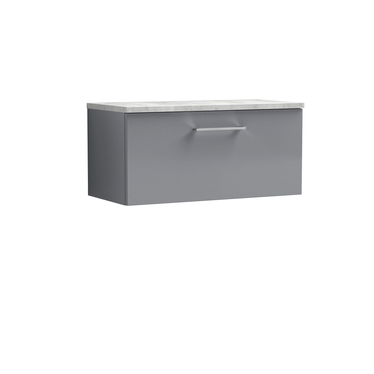 Nuie Arno 805mm 1 Drawer Wall Hung Vanity Unit With Bellato Grey Worktop