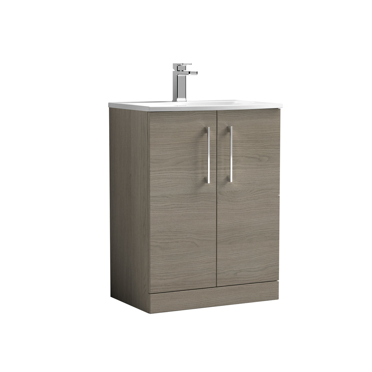 Nuie Arno 600mm 2 Door Floor Standing Vanity Unit With Curved Basin