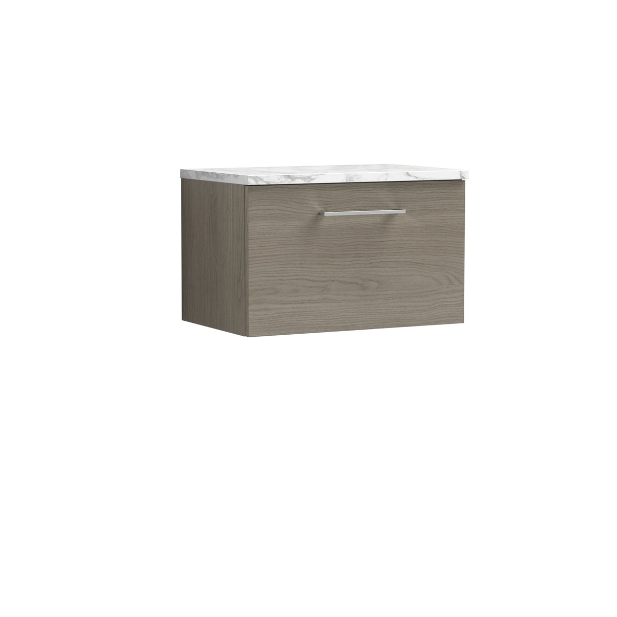 Nuie Arno 600mm 1 Drawer Wall Hung Vanity Unit With Carrara Laminate Worktop