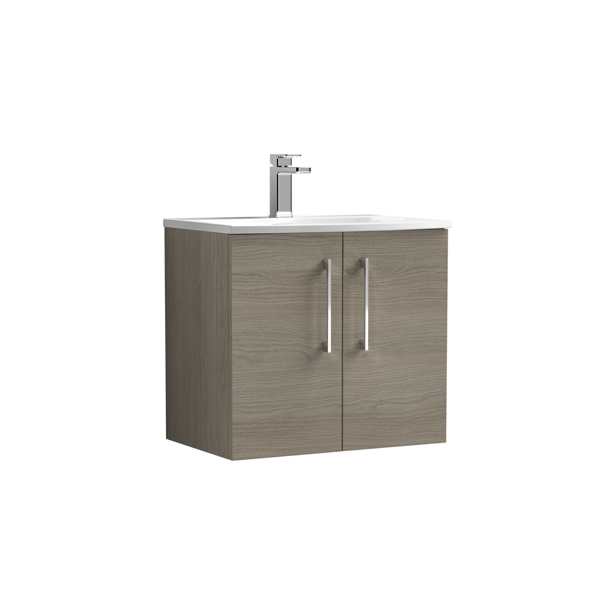 Nuie Arno 600mm 2 Door Wall Hung Vanity Unit With Curved Basin