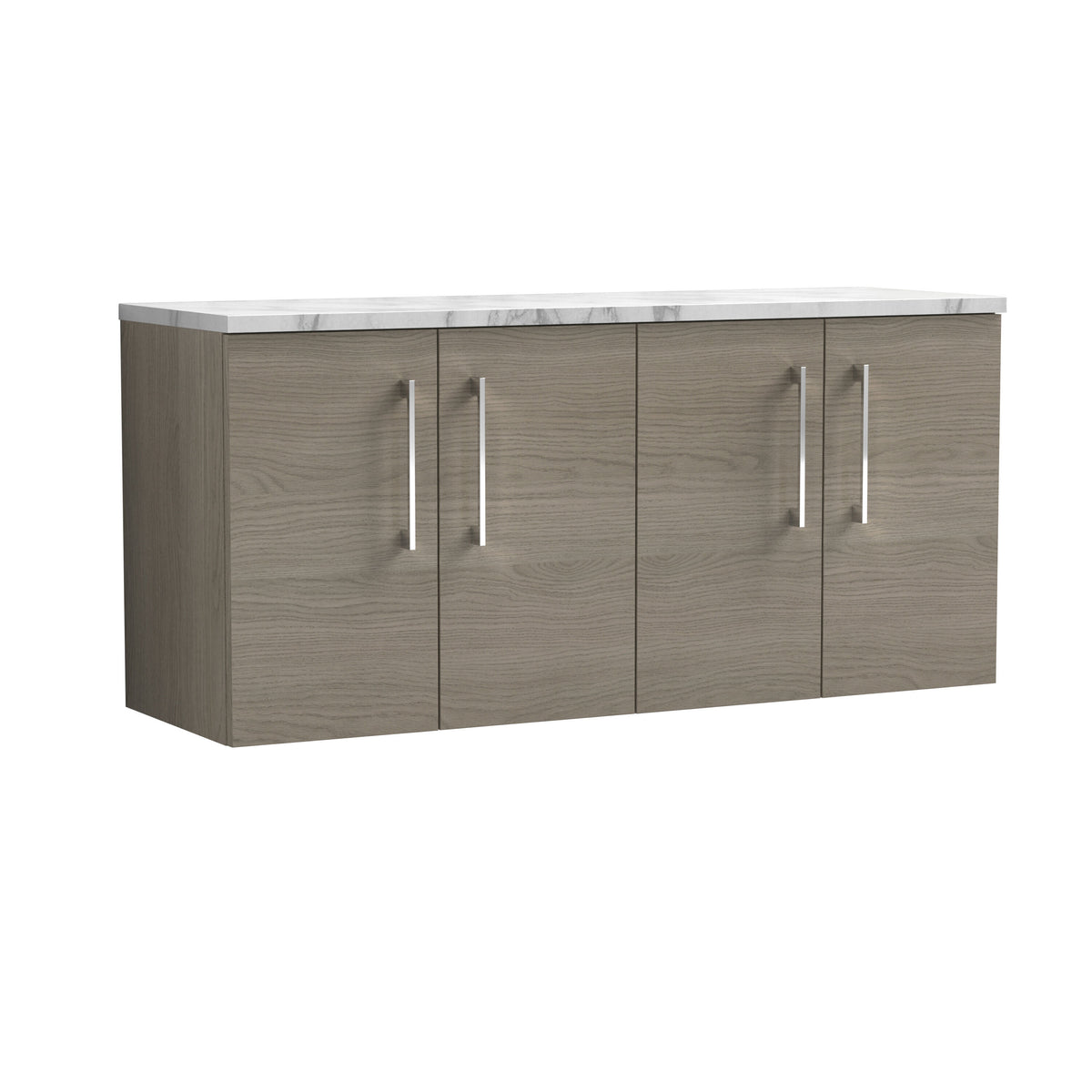 Nuie Arno 1200mm 2 Door Wall Hung Vanity With Carrara Laminate Worktop