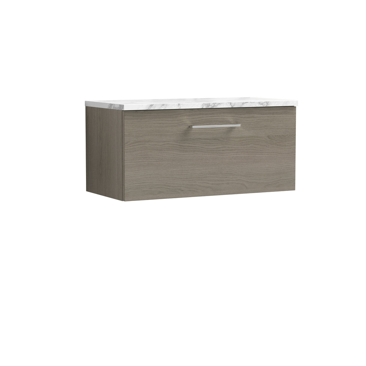 Nuie Arno 800mm 1 Drawer Wall Hung Vanity Unit With Carrara Laminate Worktop