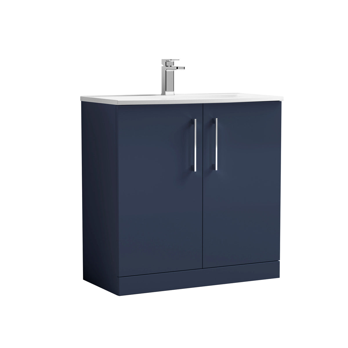 Nuie Arno 800mm 2 Door Floor Standing Vanity Unit With Curved Basin