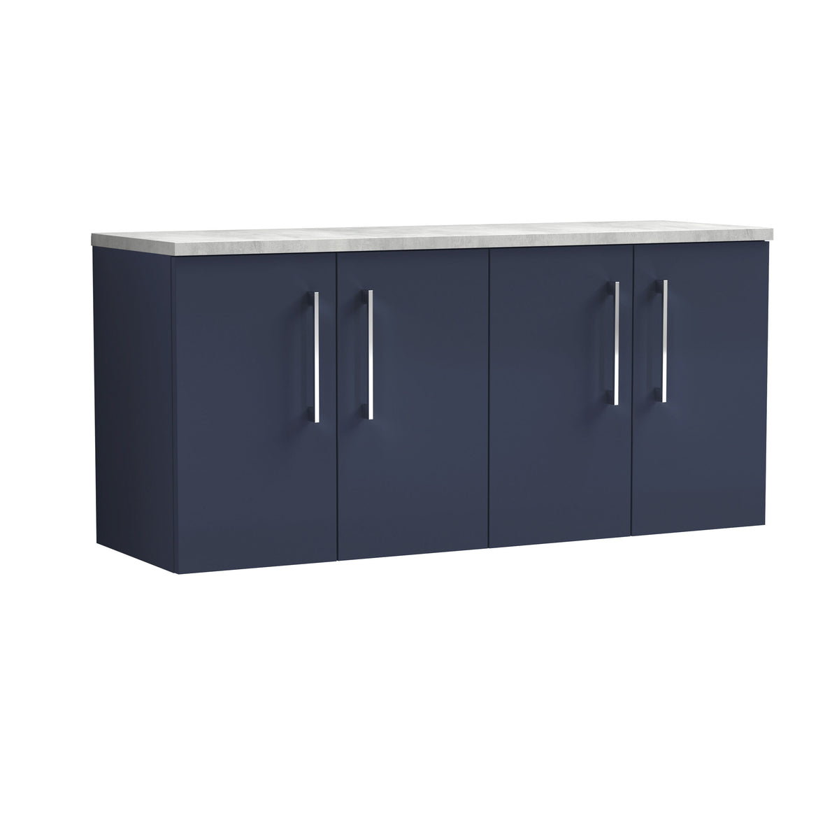 Nuie Arno 1200mm 4 Door Wall Hung Vanity Unit With Bellato Grey Worktop