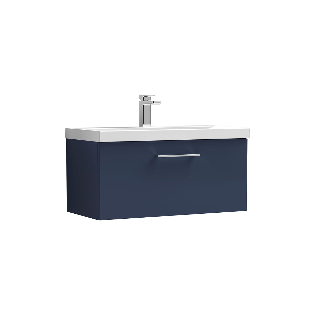 Nuie Arno 800mm 1 Drawer Wall Hung Vanity Unit With Mid-Edge Basin