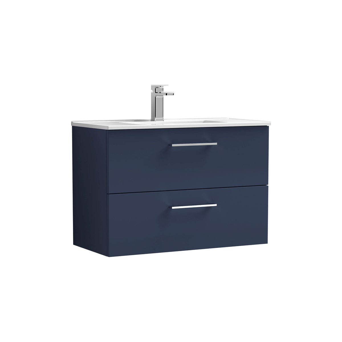 Nuie Arno 800mm 2 Drawer Wall Hung Vanity Unit With Minimalist Basin