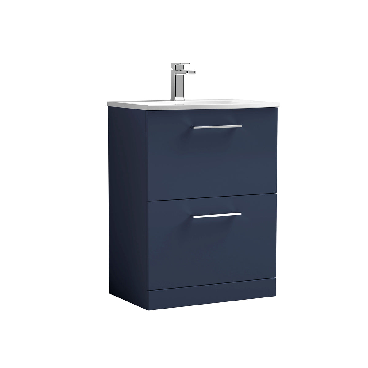 Nuie Arno 600mm 2 Drawer Floor Standing Vanity Unit With Curved Basin