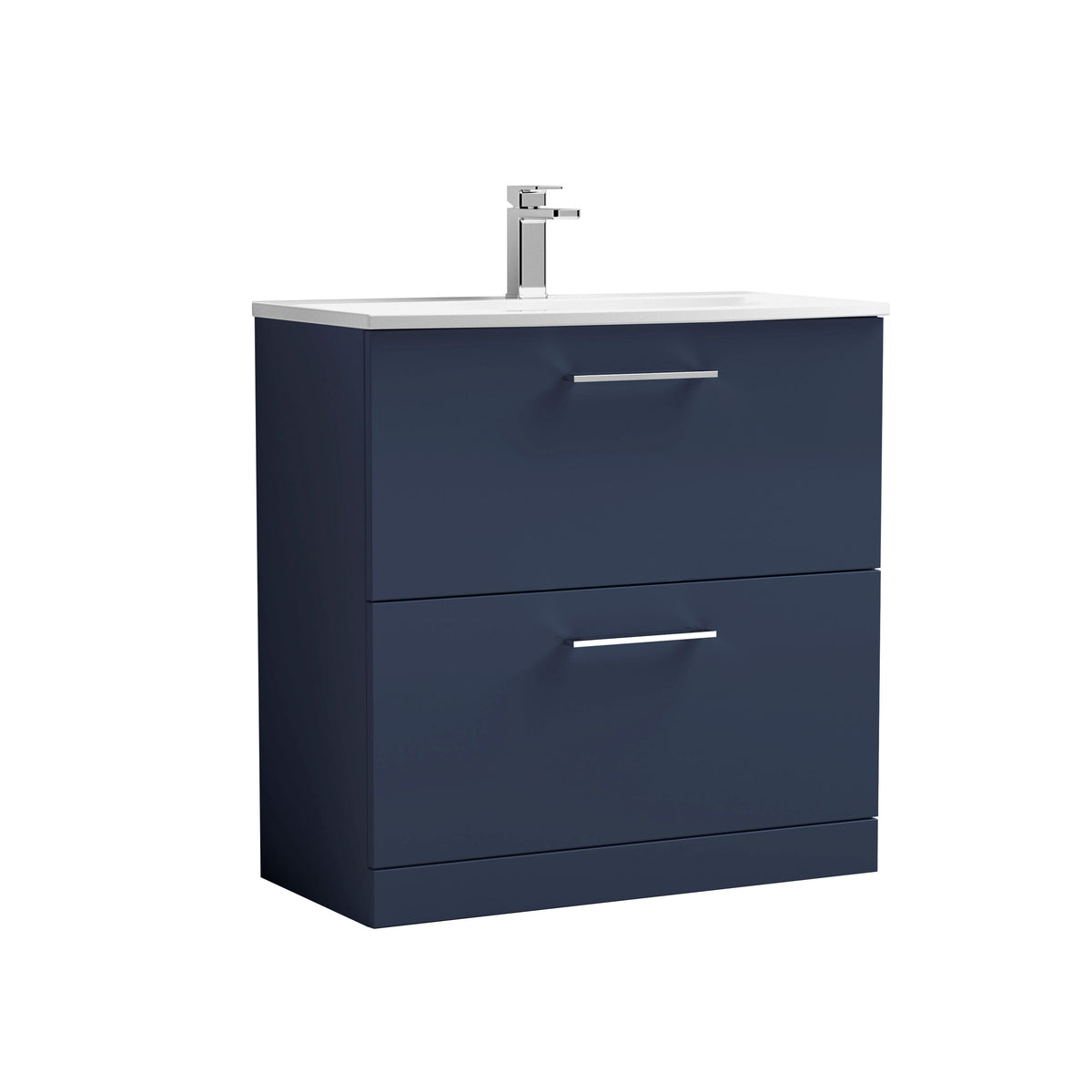 Nuie Arno 800mm 2 Drawer Floor Standing Vanity Unit With Curved Basin