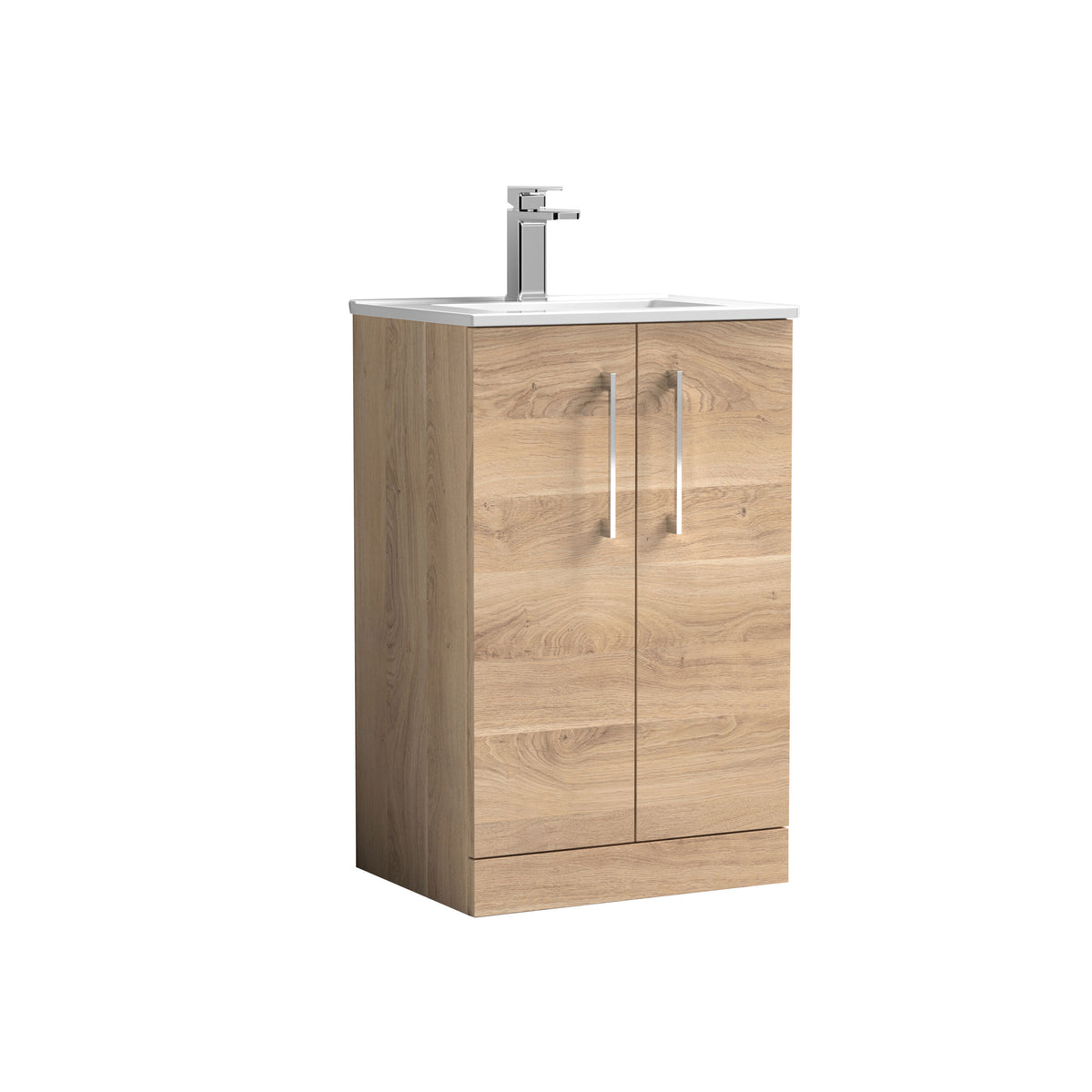 Nuie Arno 500mm 2 Door Floor Standing Vanity Unit With Minimalist Basin