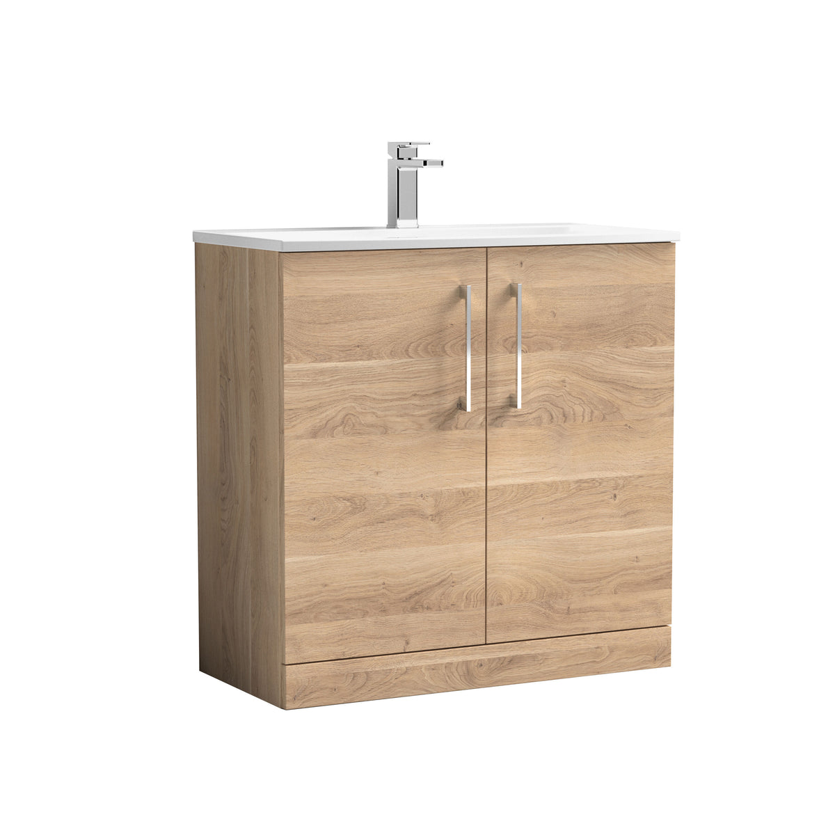 Nuie Arno 800mm 2 Door Floor Standing Vanity Unit With Curved Basin