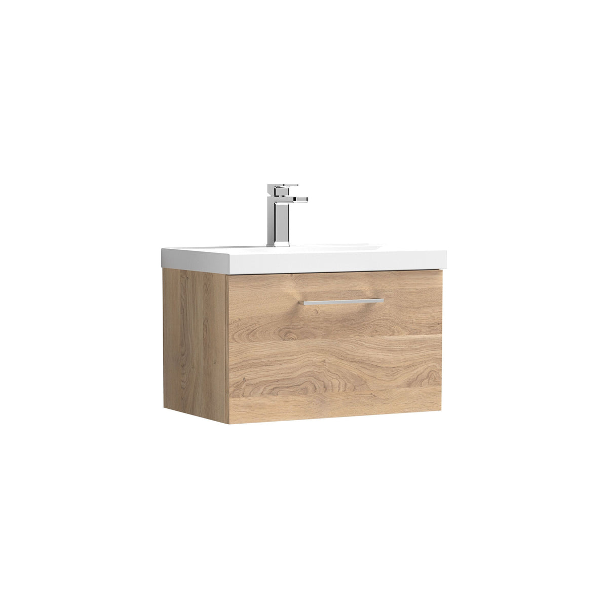 Nuie Arno 600mm 1 Drawer Wall Hung Vanity Unit With Mid-Edge Basin