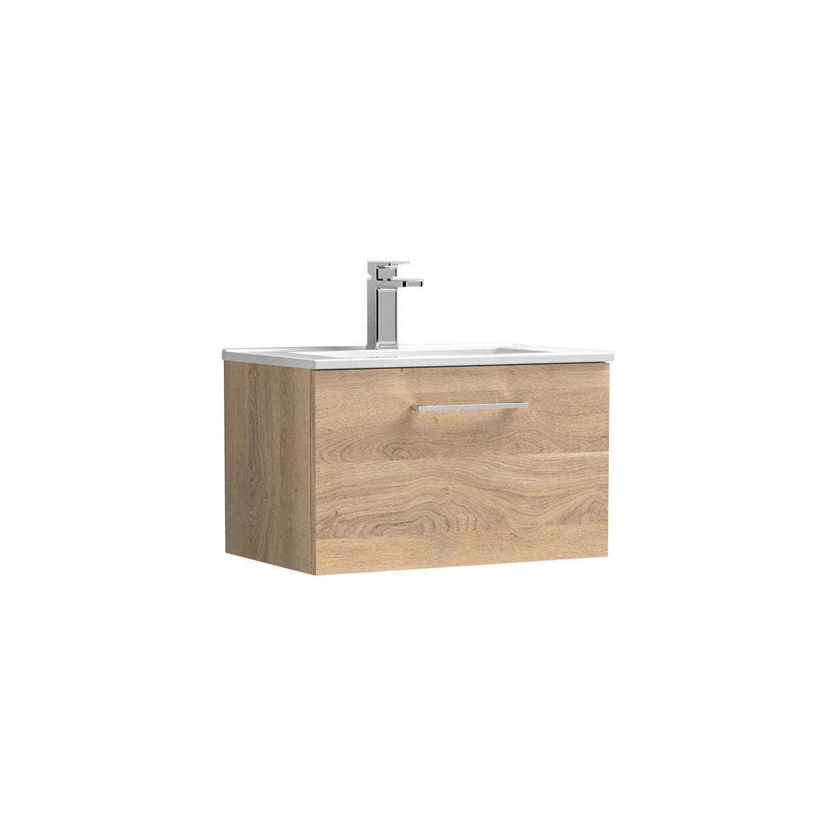 Nuie Arno 600mm 1 Drawer Wall Hung Vanity Unit With Minimalist Basin