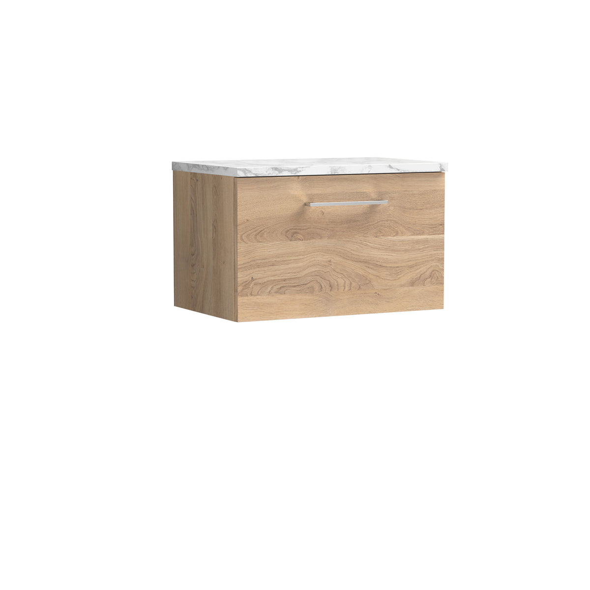 Nuie Arno 600mm 1 Drawer Wall Hung Vanity Unit With Carrara Laminate Worktop