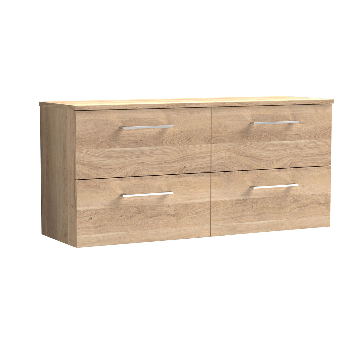 Nuie Arno 1200mm 4 Drawer Wall Hung Vanity Unit With Co-ordinating Worktop